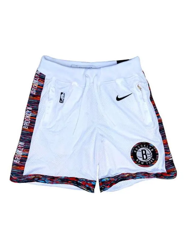 Шорты nba brooklyn nets ce city series basketball sports breathable quick dry shorts white Nike — изображение 1 из 2, белый