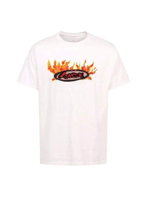 Футболка cactus jack flame t-shirt 'cream' Travis Scott — изображение 1 из 2, бежевый