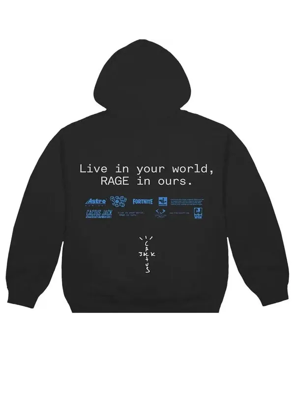 Толстовка cactus jack x playstation world hoodie 'black' Travis Scott — изображение 2 из 2, черный