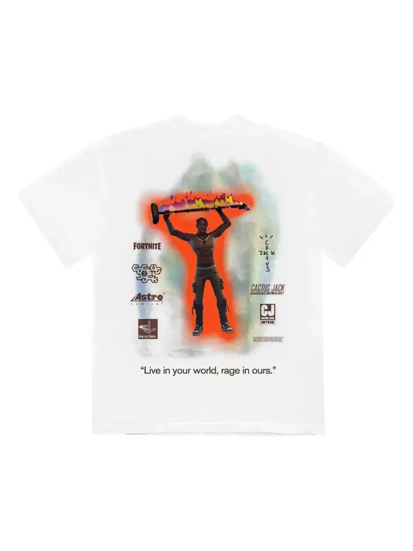 Футболка cactus jack the scotts rage emote t-shirt 'white' Travis Scott — изображение 2 из 2, белый