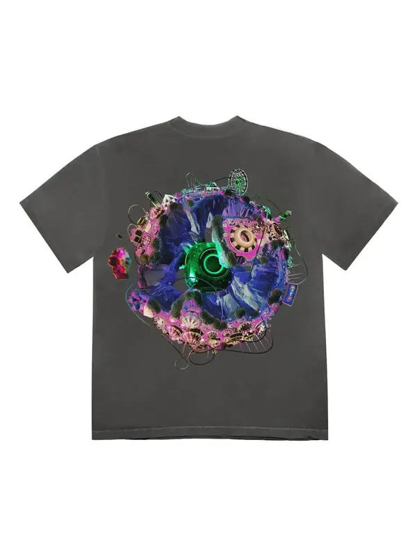 Футболка back bling t-shirt 'washed black' Travis Scott — изображение 2 из 2, черный/серый