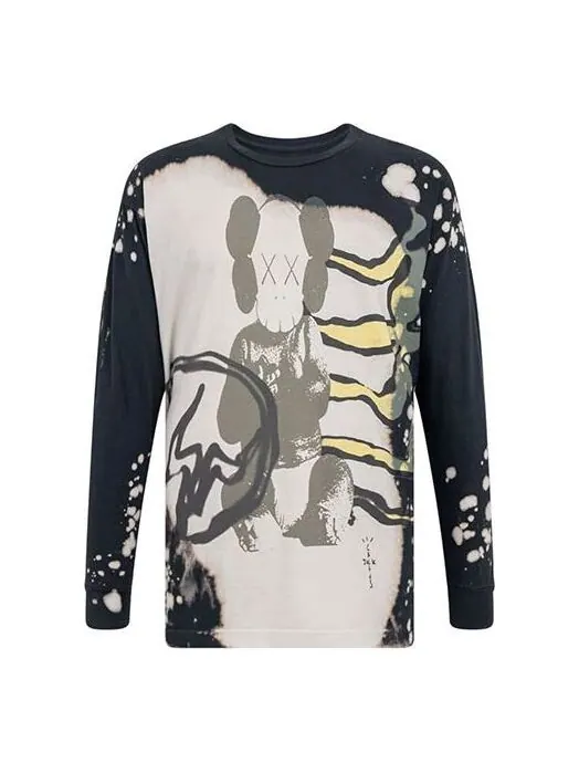 Толстовка cactus jack x kaws for fragment l/s tee 'grey' Travis Scott — изображение 1 из 2, серый