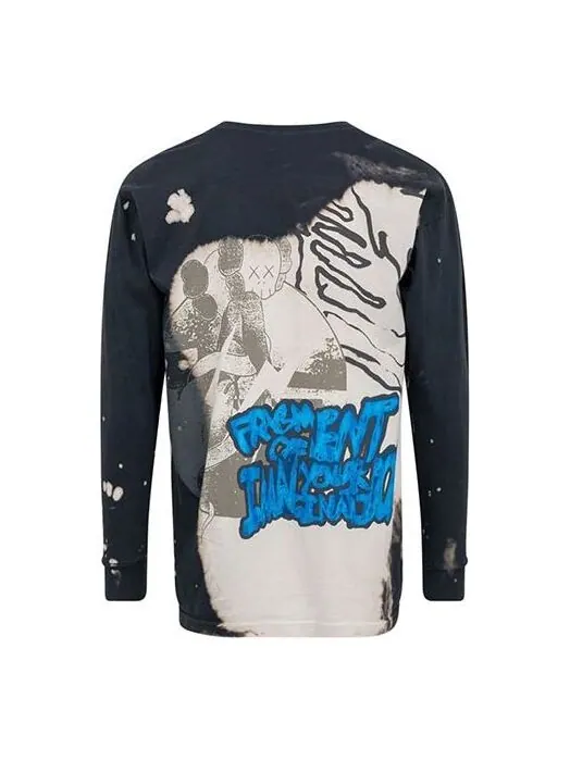 Толстовка cactus jack x kaws for fragment l/s tee 'grey' Travis Scott — изображение 2 из 2, серый