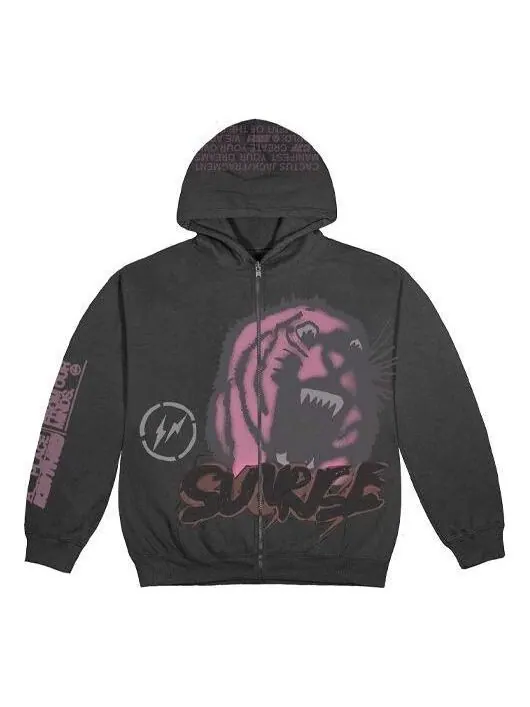 Толстовка cactus jack for fragment sunrise zip up hoodie 'black' Travis Scott — изображение 1 из 2, черный