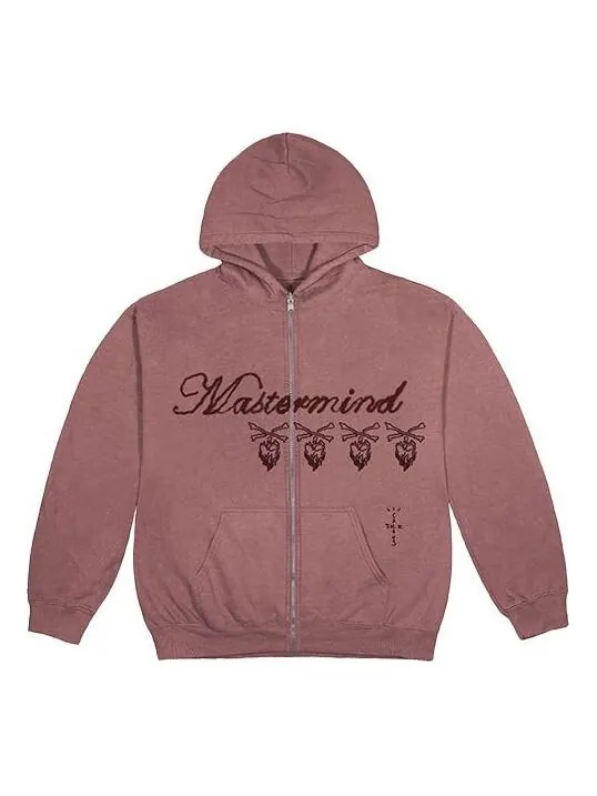 Толстовка cactus jack for mastermind skull zip up hoodie 'washed red' Travis Scott — изображение 2 из 2, красный