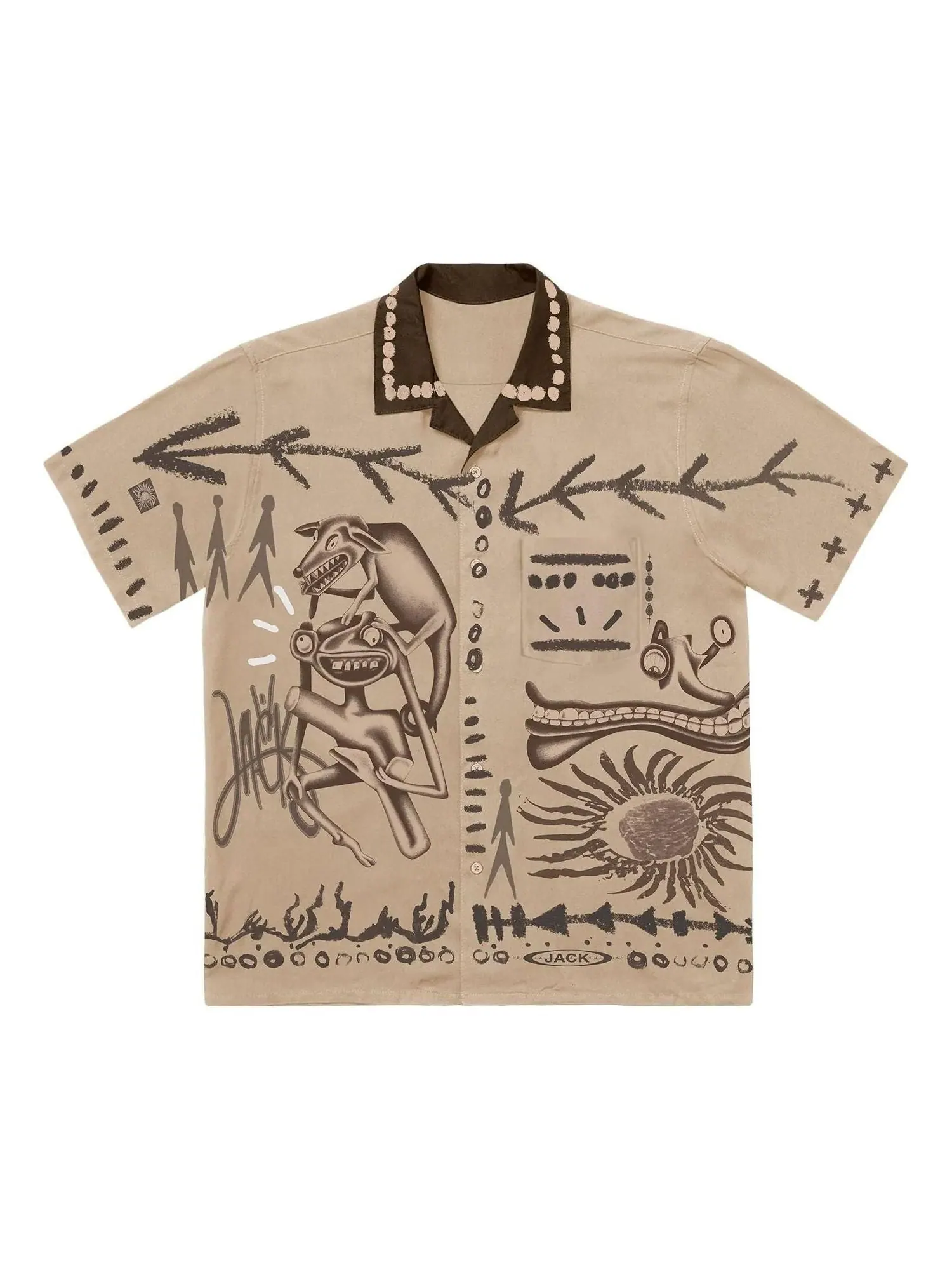 Рубашка Travis Scott Cactus Jack FW22 Painter's Button Up Shirt 'Tan' — изображение 1 из 2, бежевый