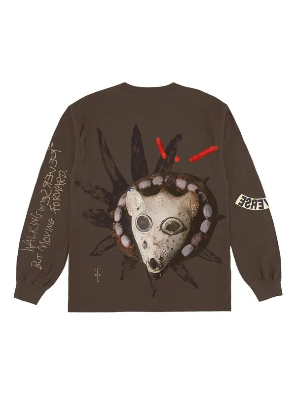 Футболка reverse jack long sleeve t-shirt 'brown' Travis Scott — изображение 1 из 2, коричневый