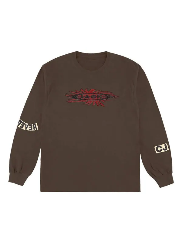Футболка reverse jack long sleeve t-shirt 'brown' Travis Scott — изображение 2 из 2, коричневый