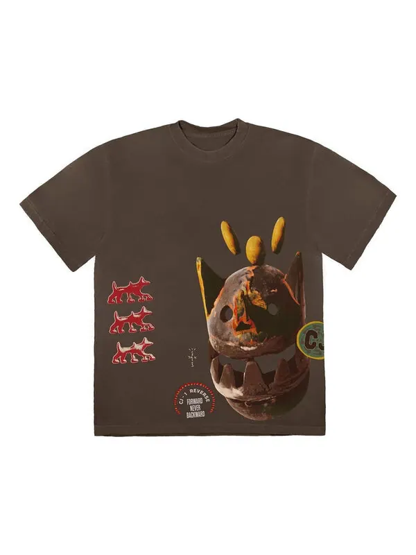Футболка never backward t-shirt 'brown' Travis Scott — изображение 1 из 2, коричневый