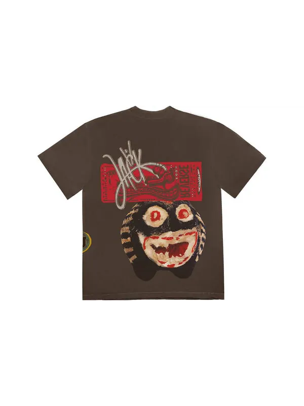 Футболка never backward t-shirt 'brown' Travis Scott — изображение 2 из 2, коричневый