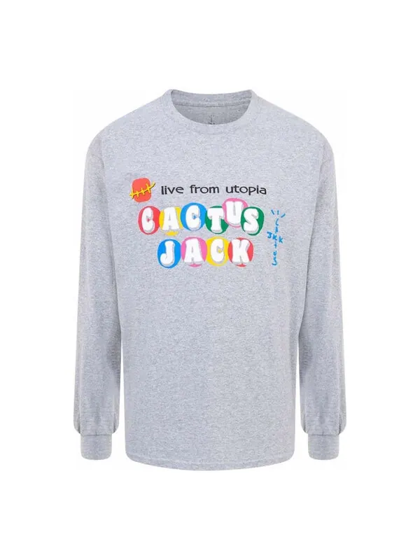 Футболка x mcdonalds fw22 cj live from utopia l/s t-shirt 'grey' Travis Scott — изображение 1 из 2, серый