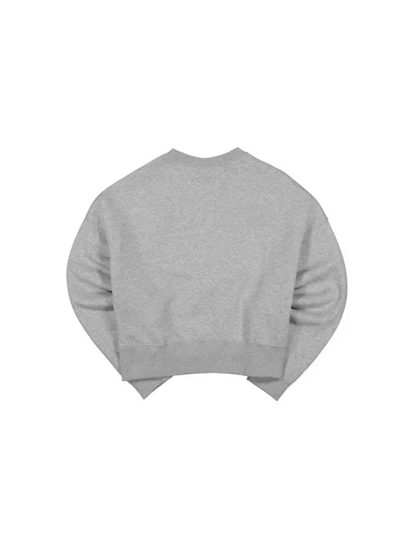 Свитер casual sports logo round neck fleece hoodie light grey gray Nike — изображение 2 из 4, серый