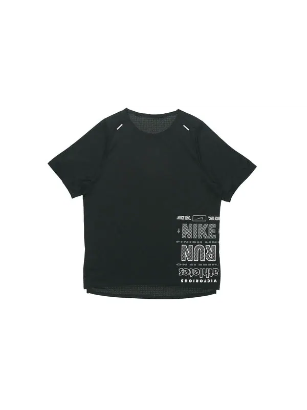 Футболка rise 365 future fast run running short sleeve black Nike — изображение 2 из 4, черный