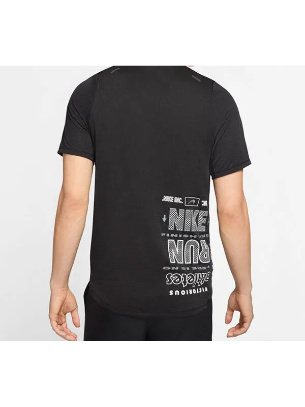 Футболка rise 365 future fast run running short sleeve black Nike — изображение 4 из 4, черный