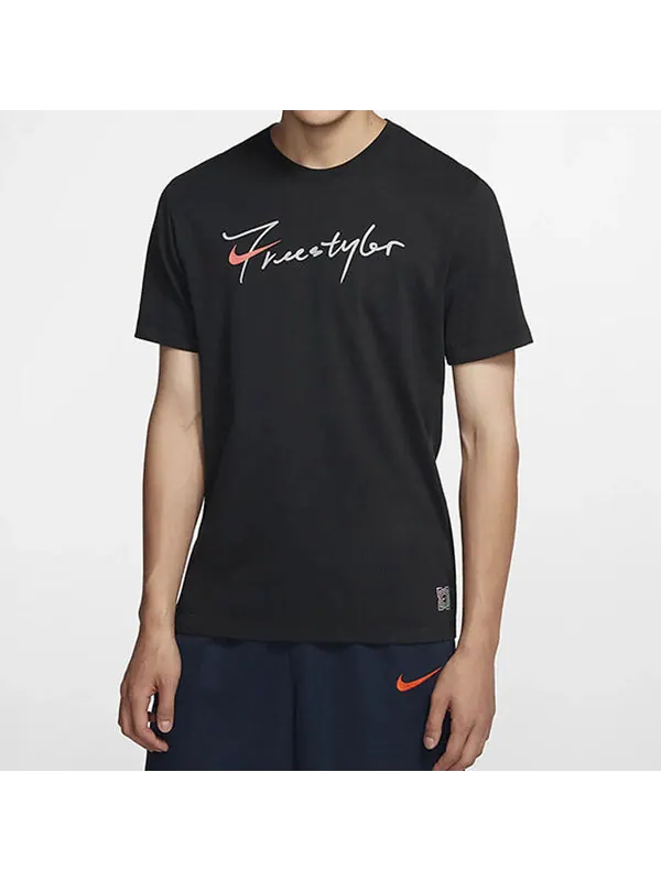Футболка back large logo printing freestyle sports short sleeve black Nike — изображение 2 из 3, черный