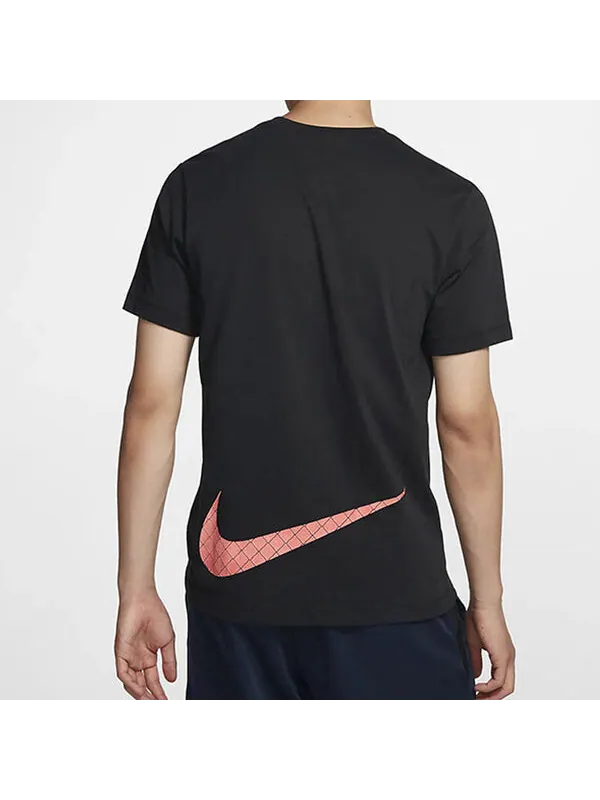 Футболка back large logo printing freestyle sports short sleeve black Nike — изображение 3 из 3, черный
