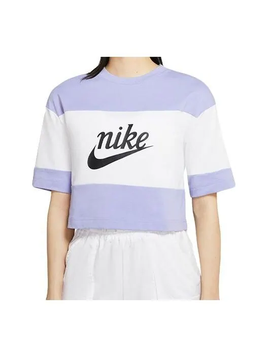 Футболка с цветными блоками, с круглым вырезом и короткими рукавами Nike — изображение 1 из 4, светлый фиолетовый
