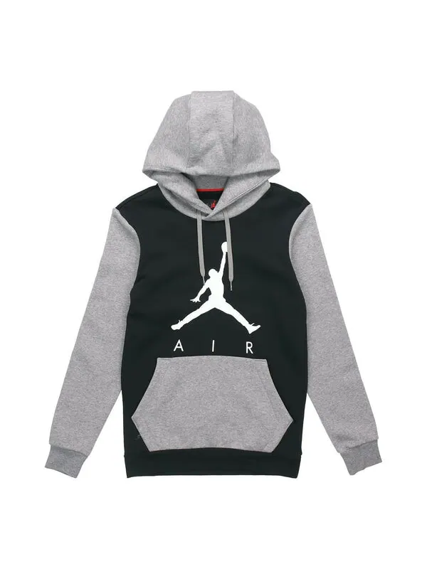 Толстовка Men's Air Jordan JUMPMAN AJ Large LOGO Gray Black Pullover 'Grey Black' — изображение 1 из 4, серый/черный