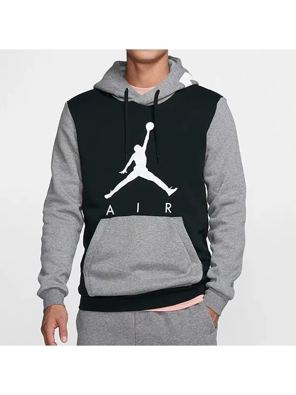 Толстовка Men's Air Jordan JUMPMAN AJ Large LOGO Gray Black Pullover 'Grey Black' — изображение 3 из 4, серый/черный