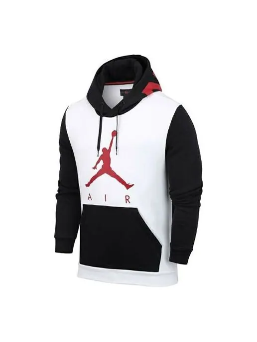 Толстовка Men's Air Jordan Colorblock Logo Printing Fleece Lined Stay Warm Hooded Pullover Sports — изображение 1 из 3