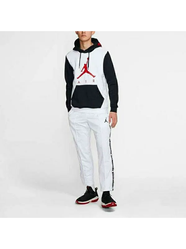 Толстовка Men's Air Jordan Colorblock Logo Printing Fleece Lined Stay Warm Hooded Pullover Sports — изображение 2 из 3