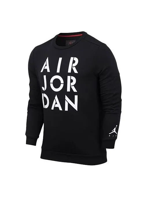Толстовка с капюшоном с принтом алфавита и круглым воротом, Air Jordan — изображение 1 из 4, черный