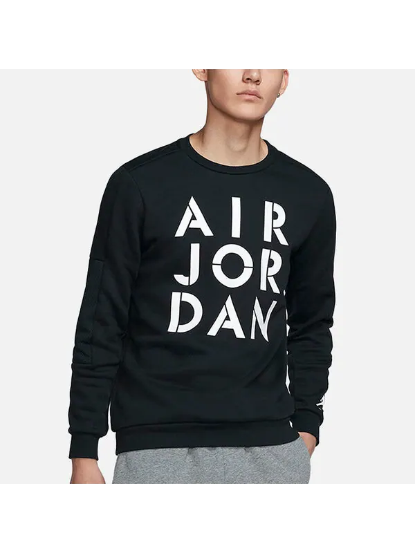 Толстовка с капюшоном с принтом алфавита и круглым воротом, Air Jordan — изображение 2 из 4, черный