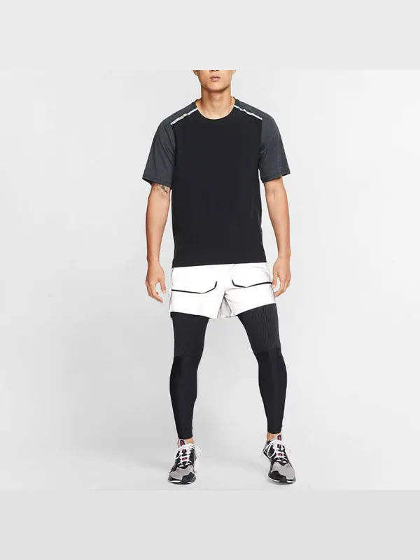 Брюки men's solid color running quick dry slim fit sports pants/trousers/joggers black Nike — изображение 3 из 3, мульти