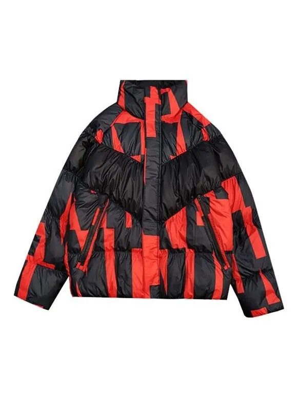 Пуховик Nike Casual Stand Collar Down Jacket Black Red — изображение 1 из 3, мульти
