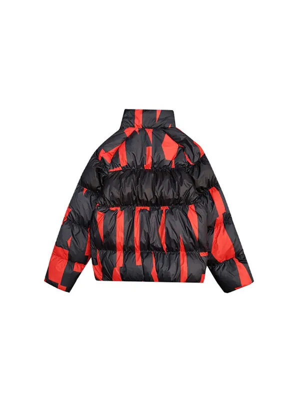Пуховик Nike Casual Stand Collar Down Jacket Black Red — изображение 2 из 3, мульти