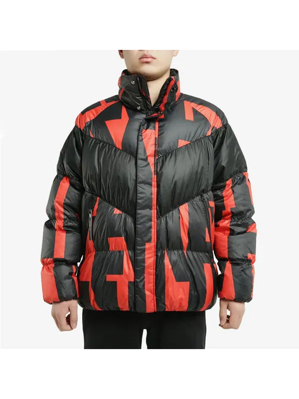 Пуховик Nike Casual Stand Collar Down Jacket Black Red — изображение 3 из 3, мульти