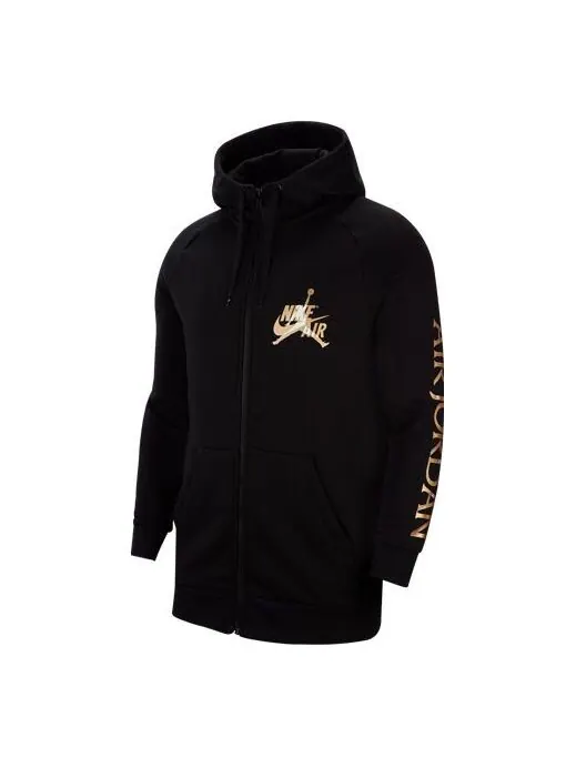 Куртка Air Jordan Jumpman Classic logo Printing Casual Sports Hooded Jacket Black — изображение 1 из 2, черный