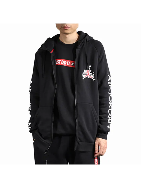 Толстовка Air Jordan Air hooded Basketball Sports Fleece Lined Jacket Black — изображение 3 из 4, черный