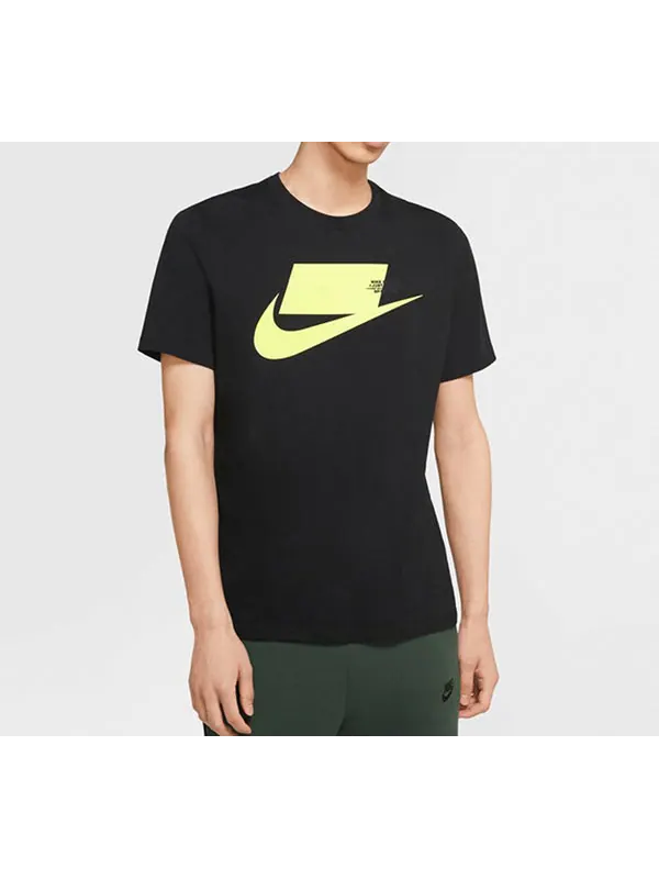 Футболка sportswear chest large printing short sleeve black yellow blackyellow Nike — изображение 3 из 4, желтый