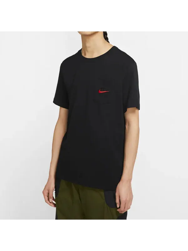 Футболка с логотипом pocket air однотонные с коротким рукавом Nike — изображение 4 из 4, черный