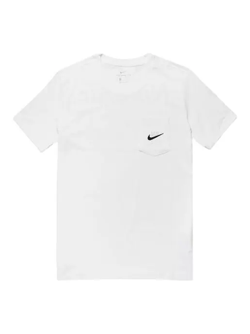 Футболка pocket air logo solid color short sleeve white Nike — изображение 1 из 4, белый