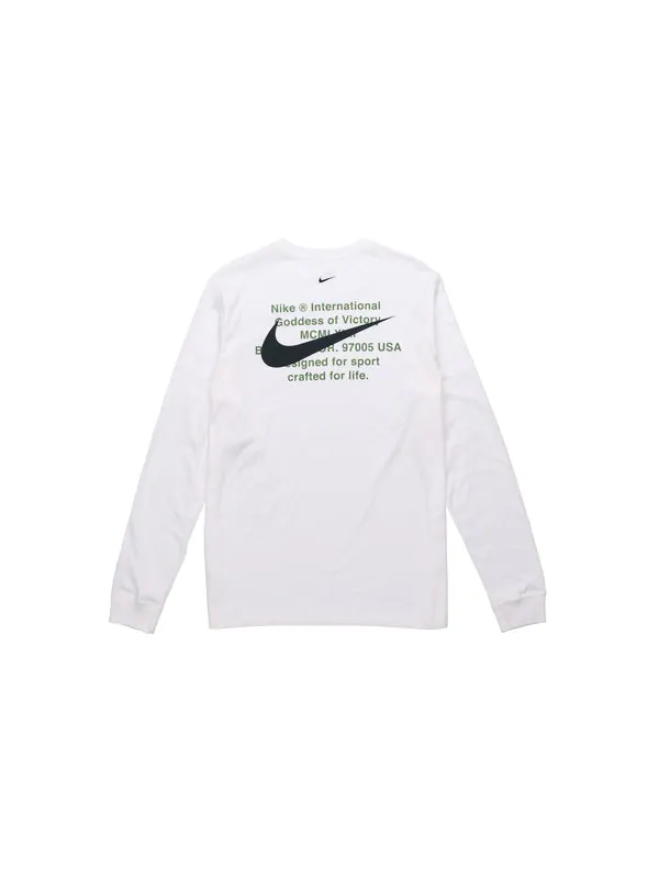 Футболка sportswear swoosh ls tee us edition round neck long sleeves white Nike — изображение 2 из 4, белый