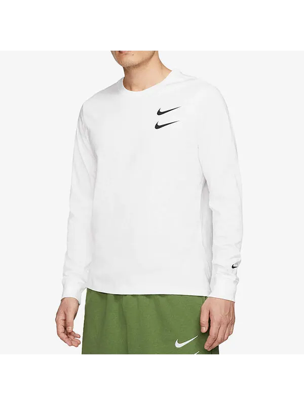 Футболка sportswear swoosh ls tee us edition round neck long sleeves white Nike — изображение 3 из 4, белый