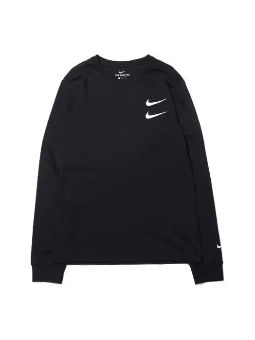 Футболка casual sports round neck long sleeves black Nike — изображение 1 из 4, черный