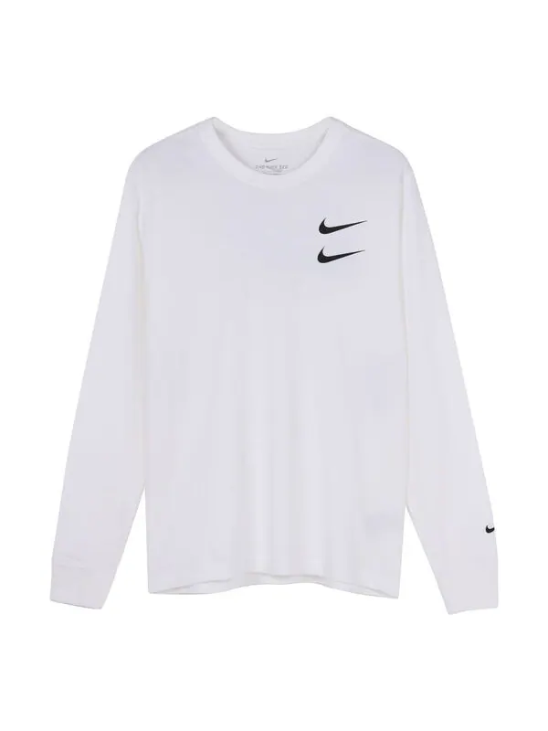 Футболка Nike Tee White Men's Long-Sleeve Nike Sportswear Swoosh — изображение 1 из 4, белый