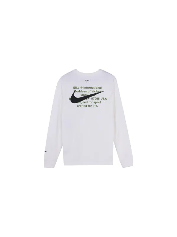 Футболка Nike Tee White Men's Long-Sleeve Nike Sportswear Swoosh — изображение 2 из 4, белый