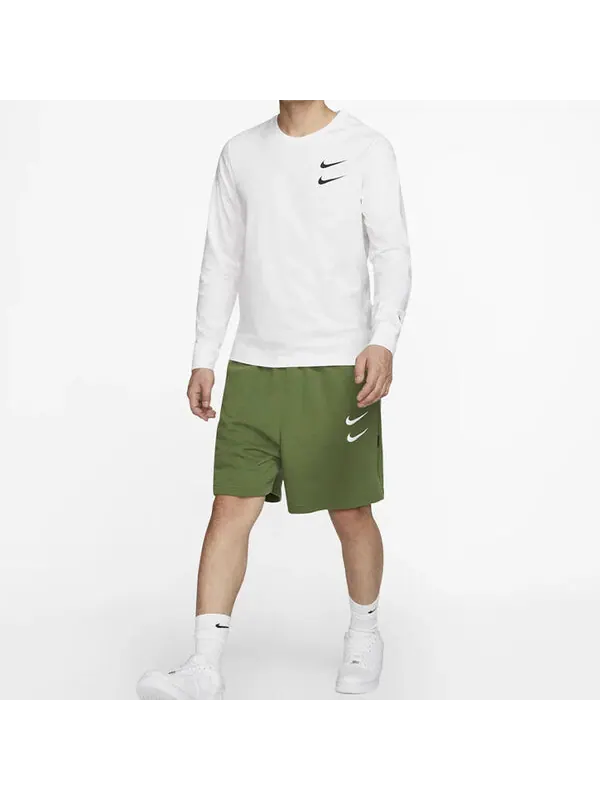 Футболка Nike Tee White Men's Long-Sleeve Nike Sportswear Swoosh — изображение 4 из 4, белый