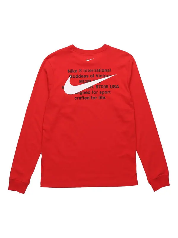 Футболка men's printing round neck long sleeves red t-shirt Nike — изображение 1 из 4, красный