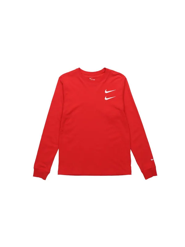 Футболка men's printing round neck long sleeves red t-shirt Nike — изображение 2 из 4, красный