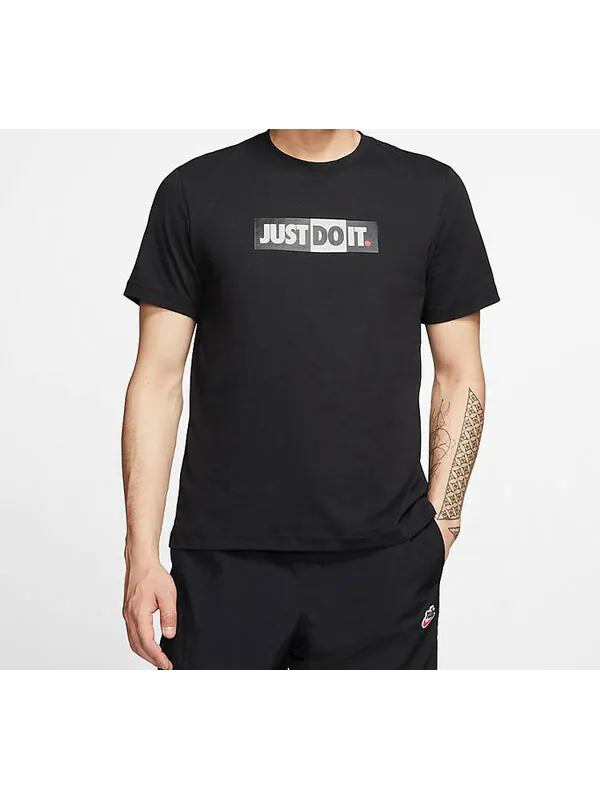 Футболка Nike Sportswear Short Sleeve 'JDI Logo Black' — изображение 4 из 4, черный