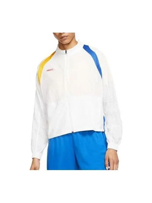 Куртка футбольные свободные Куртка на молнии Nike — изображение 1 из 3, белый/синий/желтый