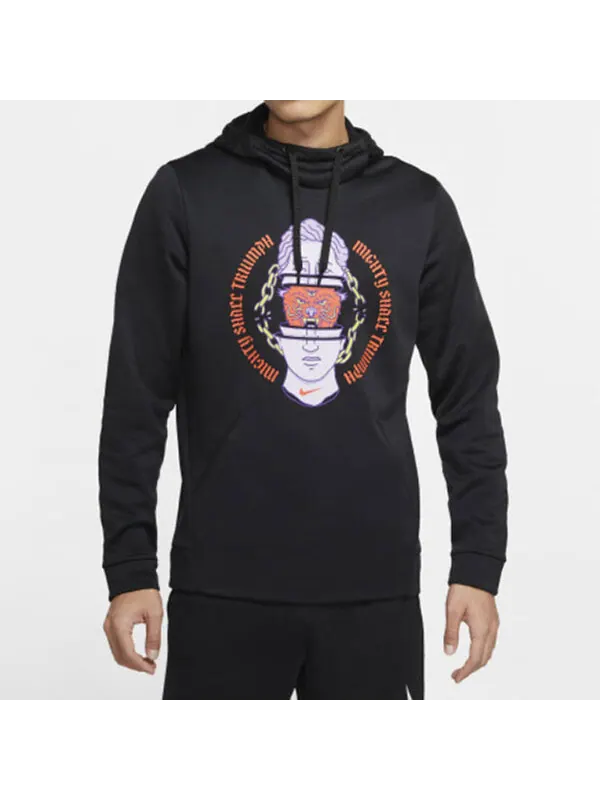 Толстовка Nike Therma Abstract Pattern Pullover Training Fleece Lined Black — изображение 3 из 4, черный