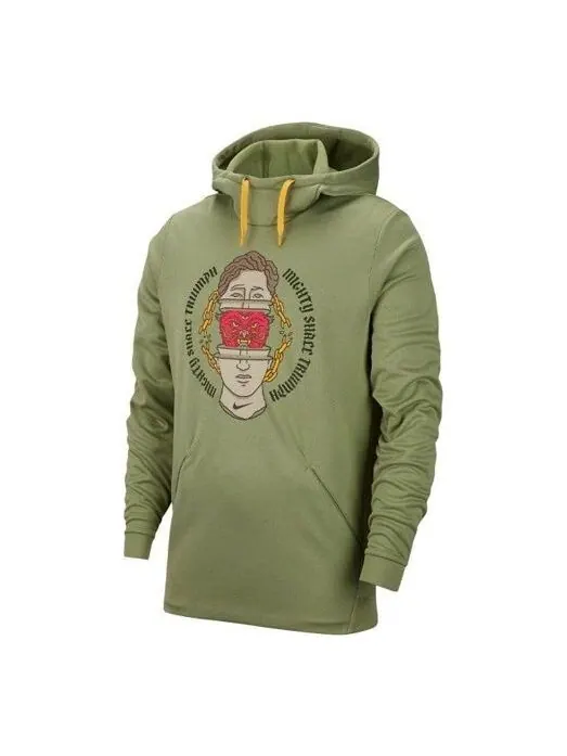 Толстовка therma abstract pattern pullover training green Nike — изображение 1 из 2, зеленый