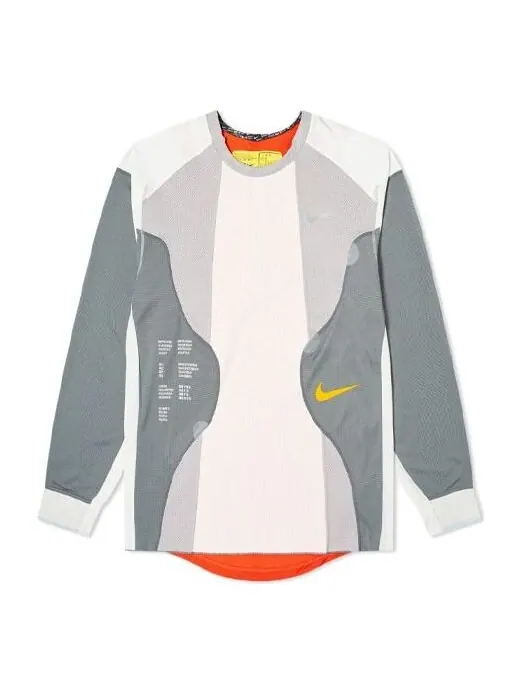 Футболка Nike Mens ISPA Dri-Fit Long-Sleeve Top 'Grey Summit White Red' — изображение 1 из 4, серый/белый/красный