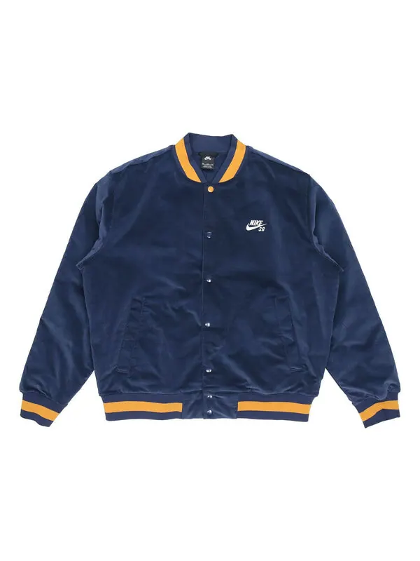 Куртка Nike SB Skateboard corduroy Skateboard Sports Logo Jacket Navy Blue Dark — изображение 1 из 4, темный